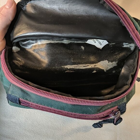 Vintage Tundra Fanny Pack Green Purple 3 Pockets Adjustable Bag Outdoor Hiking - Picture 7 of 12
